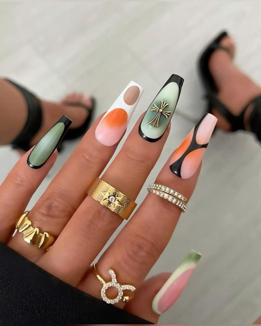 Blue ombre nails